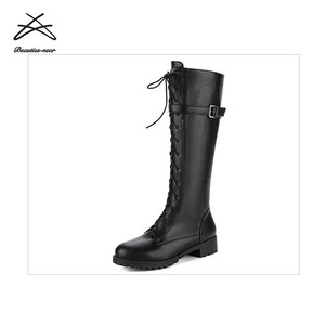 2018 yeni varış bordo çizmeler moda büyük boy <span class=keywords><strong>lace</strong></span> up uyluk yüksek çizmeler kadınlar için