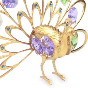 Gold Plated Metal <b>Peacock</b> Crystal Figurine Statue Art Collectible <b>Ornament</b> Gift for Women - Product Image 4