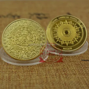 마야 달력 멕시코 동전, 황금 도금 무료 샘플 판매 최고 품질의 동전 금괴 동전,