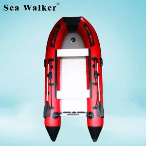 Seawalker-bote de pesca inflable de 4,3 M, alta calidad, con certificación CE, bote de remos con piso de aluminio, balsa de Material de PVC