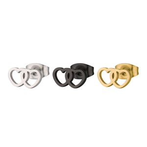 Di modo Minimalista Disegno Bello Regalo Dei Monili Degli <span class=keywords><strong>Orecchini</strong></span> Della Vite Prigioniera 316L In <span class=keywords><strong>Acciaio</strong></span> Inox Ragazze Hollow Doppio Cuore <span class=keywords><strong>Orecchini</strong></span> Ragazze - Product Image 2