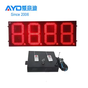 88.88 4 dgits gás estação led câmera de preço, rf controle remoto led display de estacionamento tela led