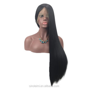 100% Brésilienne cheveux Raides Cheveux Longs Full Lace Wigs avec le moyen-partie la meilleure qualité <span class=keywords><strong>Suisse</strong></span> dentelle - Product Image 4