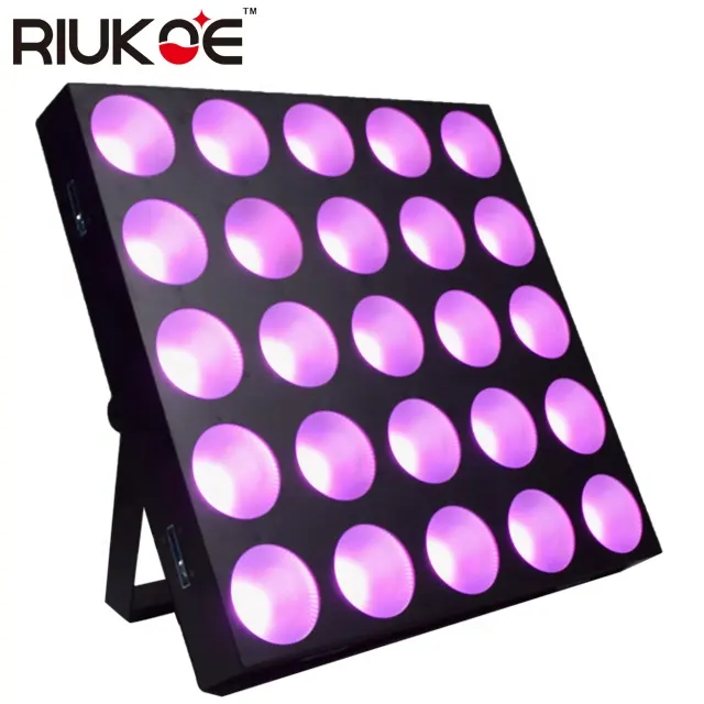 Led matrix luz de palco para fundo do palco, 5x5 cob matrix 25x10w rgbw dmx led