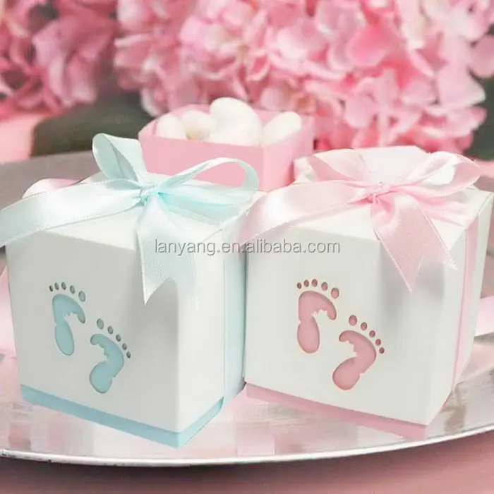 Pterry Feet Cut-out Favor Box Candy Gift Boxes For Baby SHower