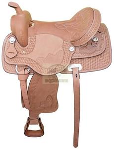 Sillín de caballo occidental de cuero personalizado de alta tendencia, herramientas manuales talladas en árbol de fibra de vidrio de madera para montar a caballo EQUIHAWK - Product Image 2