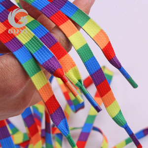 8 מ "מ שטוח צבעוני קשת shoelace חם מכירה 100 ס" מ פוליאסטר הגאווה פוליאסטר - Product Image 5