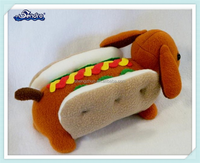 Peluche be chien, dessin animé, 3d, jouets en peluche, hamburger, pain