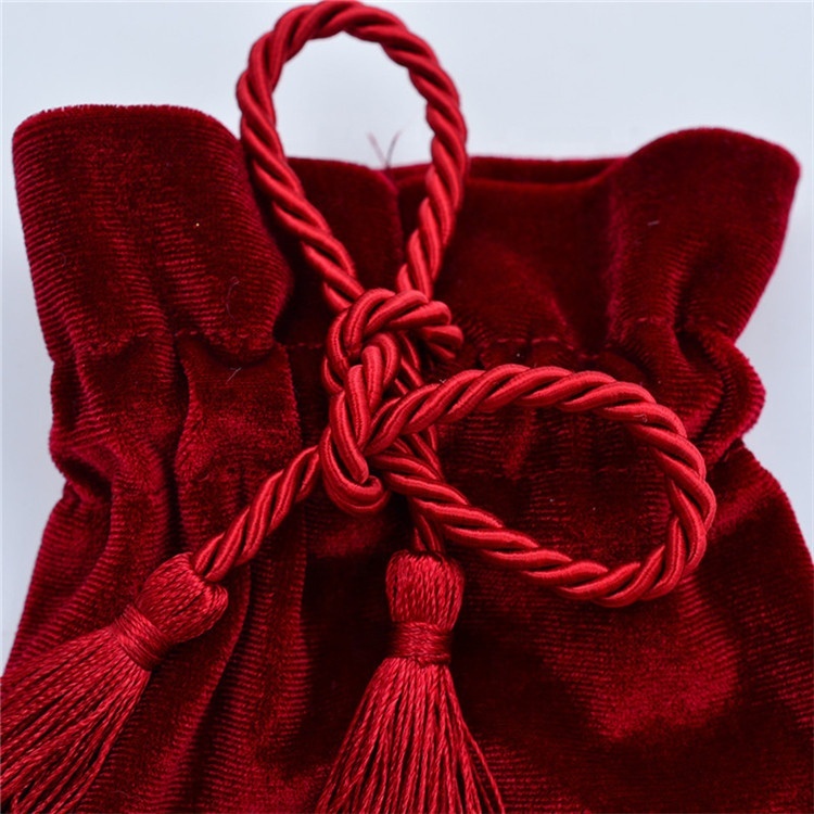 12*14 cm Rouge Rose Gland Velours Sac À Cordon Pochette De Bonbons Sacs D'emballage Sac De Mariage