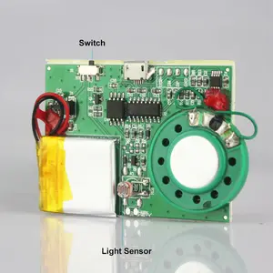 Light Activated Programmeerbare MP3 Audio Muziek Module Voor Diy Verjaardag Wenskaart