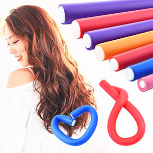 Haar Flexi-Hengels Krulspelden Flexibele Staven Set Geen Warmte Haar Rollen Soft <span class=keywords><strong>Foam</strong></span> Twist-Flex Staven Voor Korte meisjes Vrouwen Dames Kids