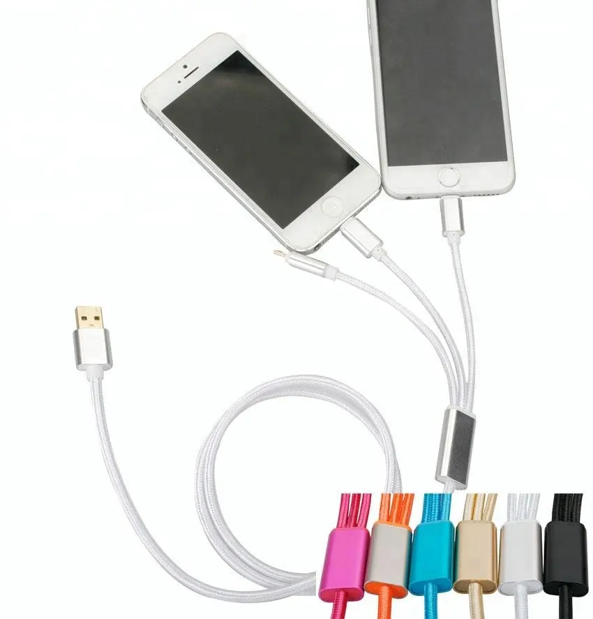 Kualitas Tinggi 3in1 Portable Dikepang Micr 8 Pin USB Charge Kabel Cord untuk 6S 5 5S 6 6Plus