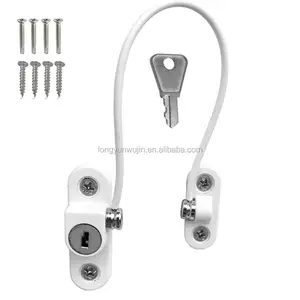 MiniWhite UPVC Kabel Jendela Pintu Restrictor Anak Kunci Pengaman Jendela Kunci Kabel