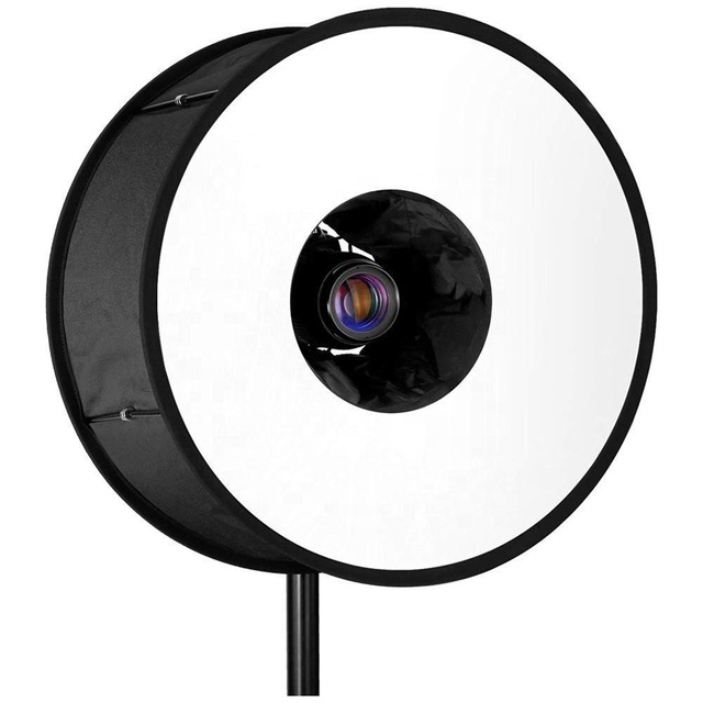Round Flash Ring Softbox Collapsible Magnetic Diffuser Soft Box 45cm/18" for Speedlight Macro Portrait Photograph Light Modifier