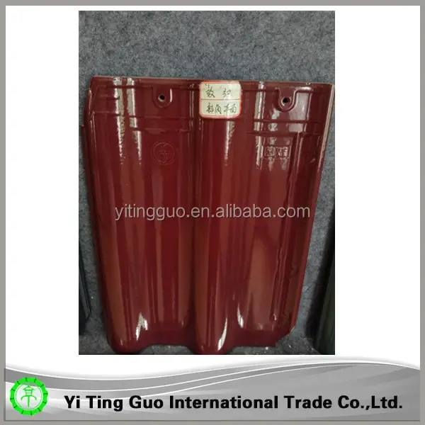 rose red clay color glazed ceramic roof tile made in China with good price