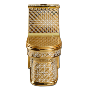 Hot Selling Luxe Ontwerp Keramische Moderne Plating Goud Kleur Badkamer QY-907PTB