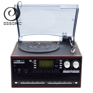 Giradischi USB Retrò con <span class=keywords><strong>Lettore</strong></span> <span class=keywords><strong>CD</strong></span> Doppio, <span class=keywords><strong>Radio</strong></span> e Registratore a <span class=keywords><strong>Cassette</strong></span> in Vendita - Product Image 1
