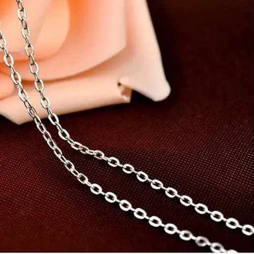 2 Mét Chất Lượng Tốt Phổ Biến Rolo "O" Bạc Necklace Chains Với Tôm Hùm Móc Cài Cho Mặt Dây Chuyền Curb O Mô Hình Vòng Cổ Chuỗi