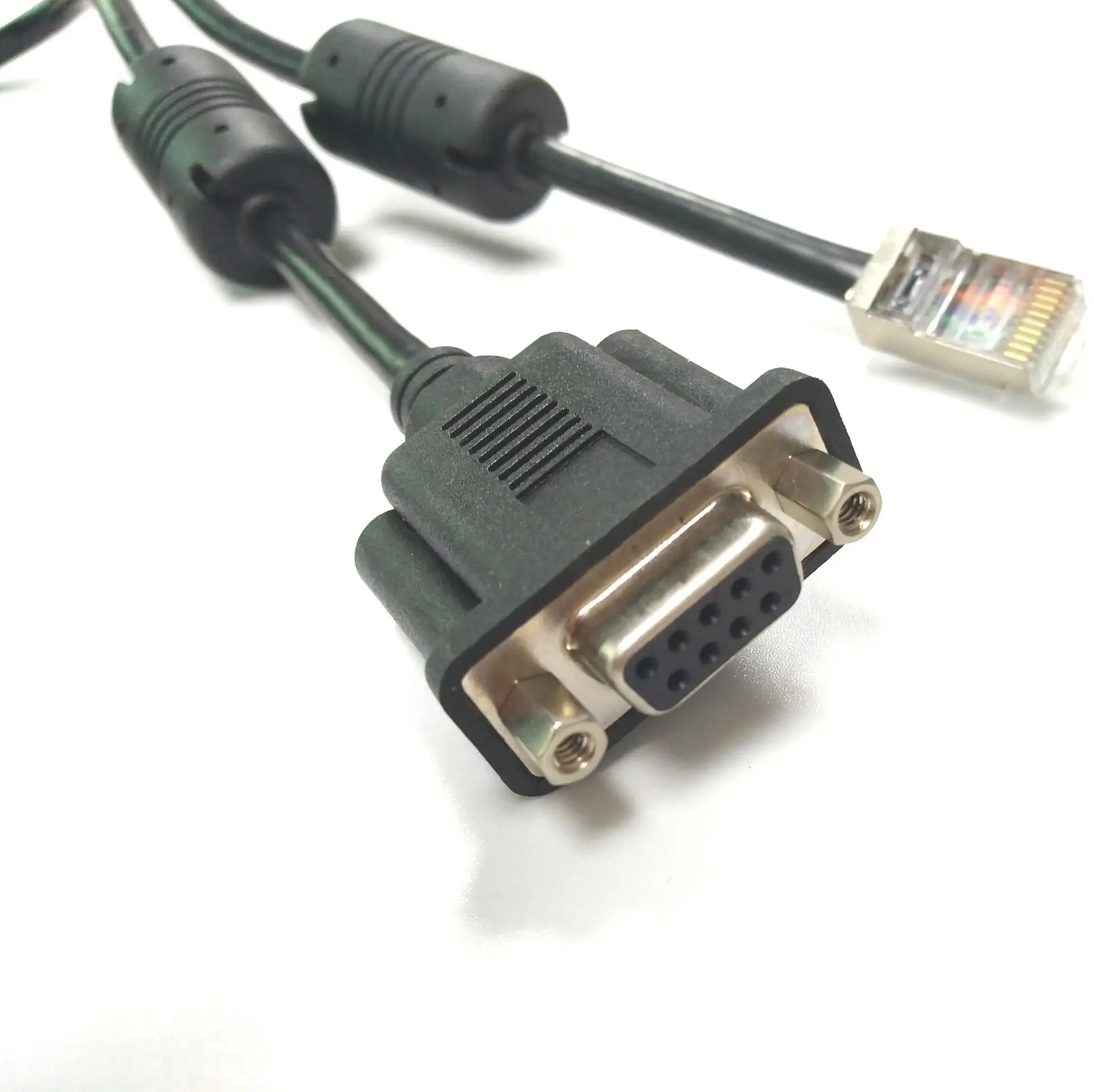 RJ45 Male to VGA DB 9 Pin RS232 Female Plug Cable for Monitor