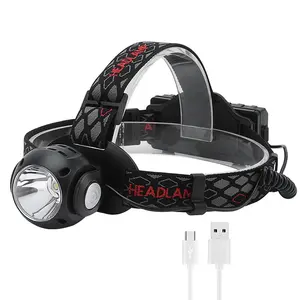 Boruit New Product Front and Back Lamp Beads Headlamp Rechargeable White and Red Emitting light