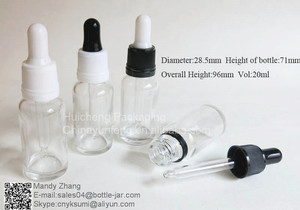 20 ML verre clair cosmétique bouteille d'huile avec <span class=keywords><strong>dameur</strong></span> gouttes évidente - Product Image 1