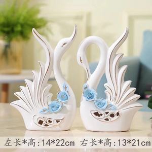 Décorations pour la maison, artisanat en céramique personnalisé, <span class=keywords><strong>couple</strong></span> de cygnes européens, cadeaux de mariage/décoration intérieure, figurine en céramique de <span class=keywords><strong>couple</strong></span> de cygnes - Product Image 5