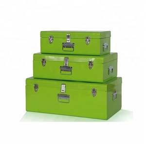 <span class=keywords><strong>Coffre</strong></span> de rangement en acier, lot de <span class=keywords><strong>3</strong></span> coffres de stockage en métal galvanisé - Product Image 4