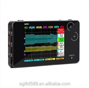 DS212 Mini Pocket Size LCD Digital Lưu Trữ Di Động Oscilloscope Nano Cầm Tay Băng Thông 1 MHz Tỷ Lệ Lấy Mẫu 10MSa/s Ngón Tay Cái bánh xe