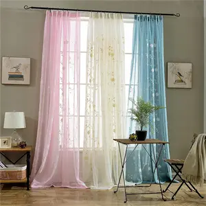 Pronto Feito Em Casa Usado sheer voile cortina de tecido bordado