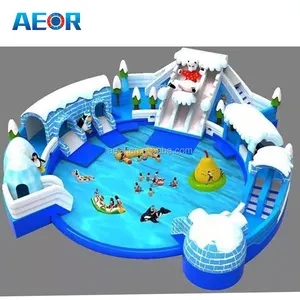 Parque Acuático inflable para exteriores, piscina flotante con tobogán, equipo flotante comercial