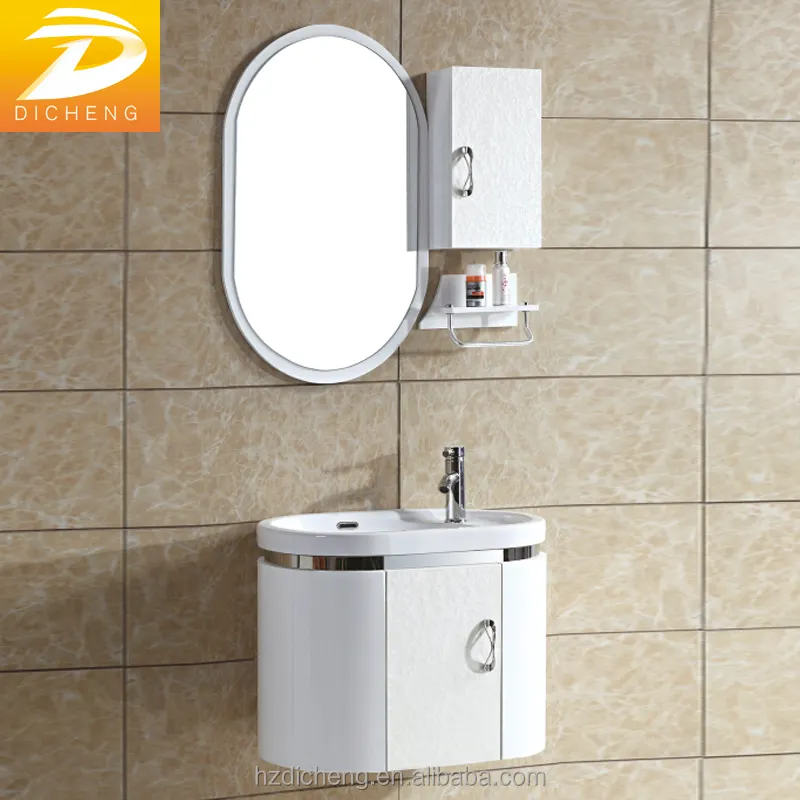 White High Glossy Painting Small Hanging Bathroom Cabinets Pvc Bathroom Furniture