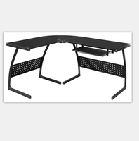 Bureau d'angle en verre forme de L pour ordinateur portable, bureau ou PC, Table de travail, pour double moniteur