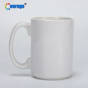 Một Lớp 15Oz Thăng Hoa Mug Đồng Bằng Trắng Gốm Số Lượng Lớn Thăng Hoa Mug