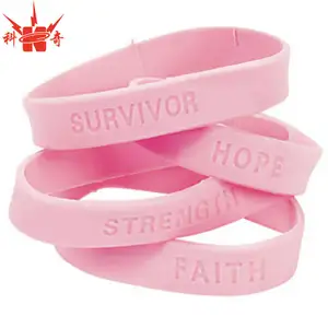 Wholesale Silicone Breast Cancer Awareness Bracelets