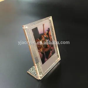 Özel Sedex/SMETA belgesi/çin fabrika denetim sıcak satış deluxe akrilik gümüş glitter bent fotoğraf manyetik çerçeve