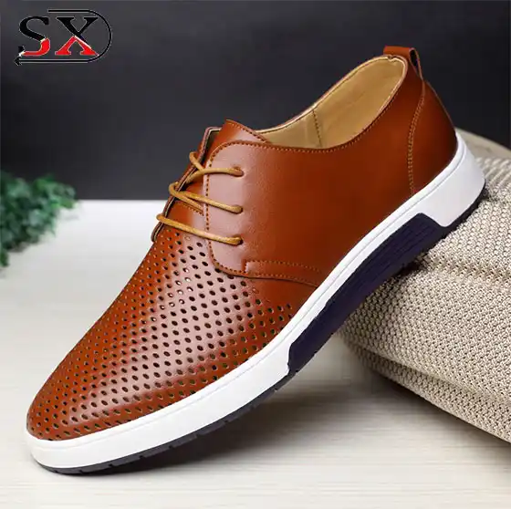 Dropship Outdoor Breathable Sneakers Men's PU Leather Business