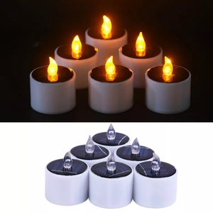 Bougies chauffe-plat à LED sans flamme étanches et rechargeables pour décoration extérieure de jardin et de cour - Product Image 4