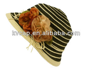 flores de verano cloche bell empacable cubo sombrero para el sol de la tapa brillo de oro negro - Product Image 2