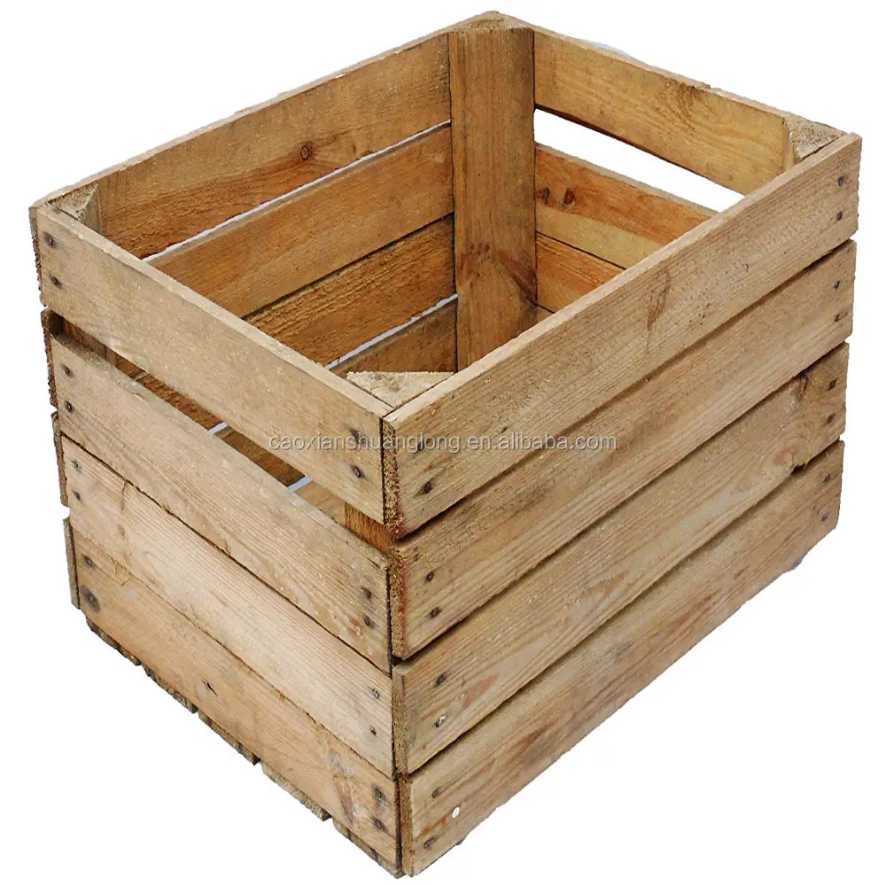 Se utiliza cuero de vino de madera, cajas de frutas para la venta