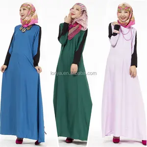 Vestido islámico de diseño superior, ropa para venta al por mayor, maxi vestido musulmán de manga larga