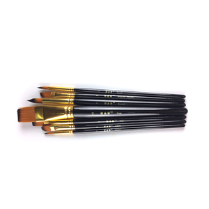 Ensemble de pinceaux pour peinture acrylique, 7 pièces, avec manche en bois, pour cheveux en nylon <span class=keywords><strong>noir</strong></span>, peinture artistique - Product Image 6