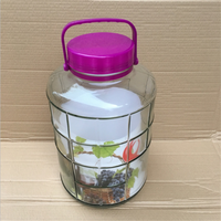 Grand pot à cornichons en verre de 20 L avec couvercle, large ouverture, couvercles en plastique étanches avec bec verseur