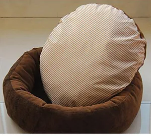 Bagel cuddler detachable suede fabric indoor dog house dog bed