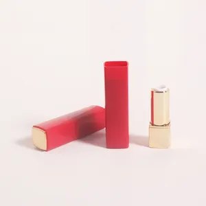 Kosmetik Lippen balsam Rohr quadratische Feder rot Lippenstift Rohr einzelne Lidschatten Behälter Kunststoff weiche Make-up Verpackung
