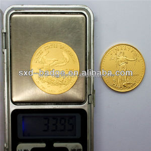 Moneda revestida de lingote de oro 999 de 1 oz, monedas de oro de metal de tungsteno de 24K puro hecho en China - Product Image 3