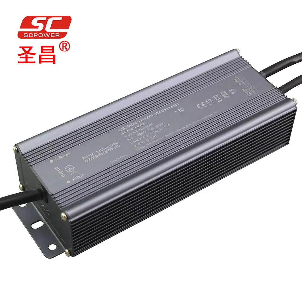 SC LED 드라이버 80w 정전류 0-10v dimmable 방수 28-45v 1750ma led 드라이버