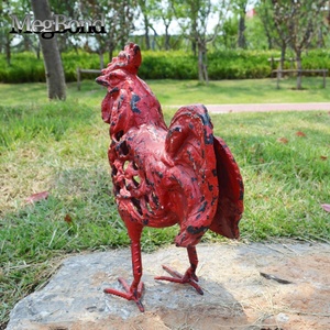 Kunstmatig Gietijzeren Dierlijk Beeldhouwwerk, Antiek Metalen Hanenbeeld Voor Tuin-En Huisdecoratie - Product Image 5
