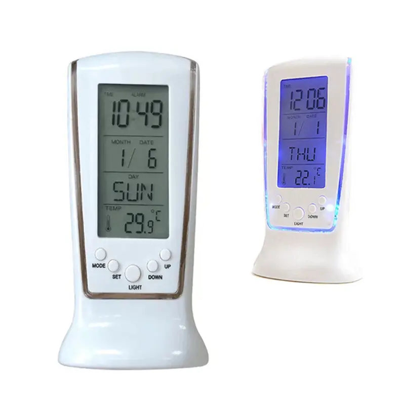 Electronic Smart music Alarm Clock Desktop backlight Snooze Digital Alarm Clock