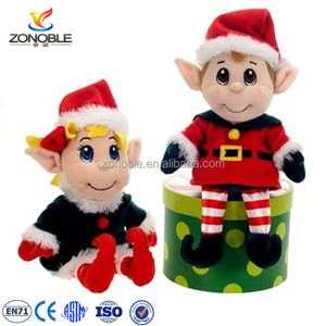En gros mignon doux en peluche jouet poupée pour cadeau De Noël personnalisé mode bleu en peluche elfe - Product Image 6