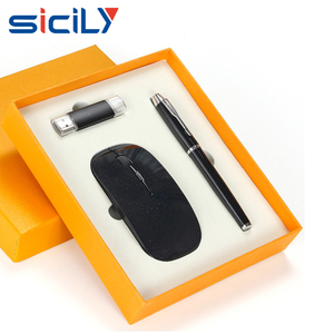 Idee Regalo uniche, Fabbrica della porcellana Penna del Regalo Set con il mouse usb flash drive, 3 in 1 set regalo di affari set regalo promozionale - Product Image 3